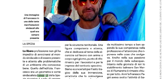 Ciao Francesco | FENEALUIL | Federazione Nazionale Lavoratori Edili Affini e del Legno